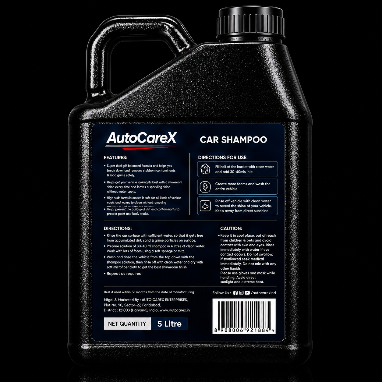 AutoCareX Car Shampoo 5L Can