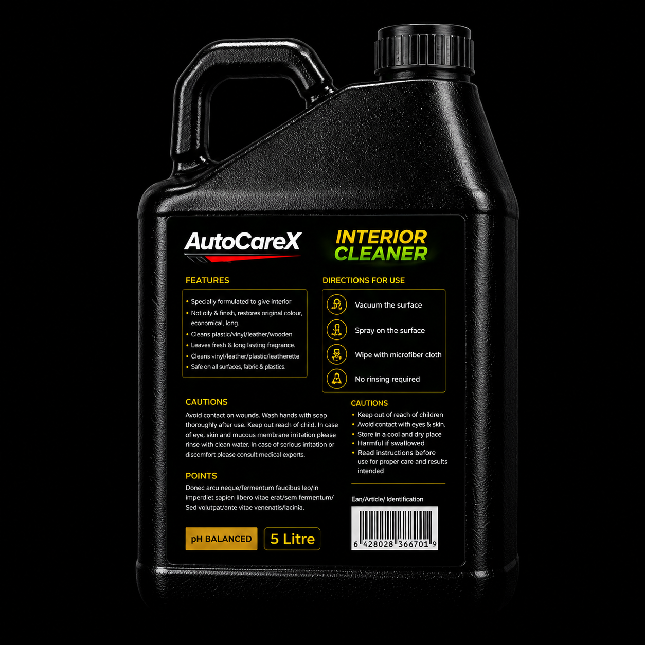 AutoCareX Interior Cleaner 5L Can