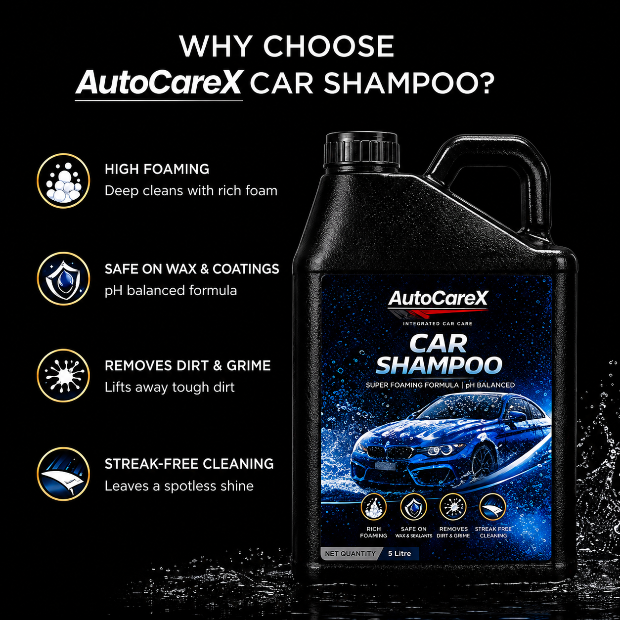 AutoCareX Car Shampoo 5L Can