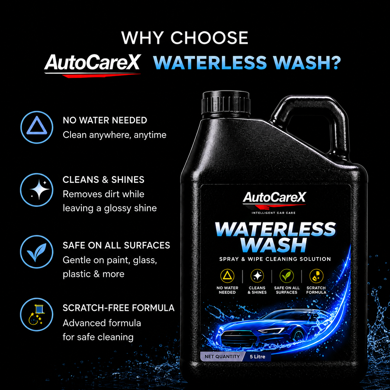 AutoCareX Waterless Wash 5L Can