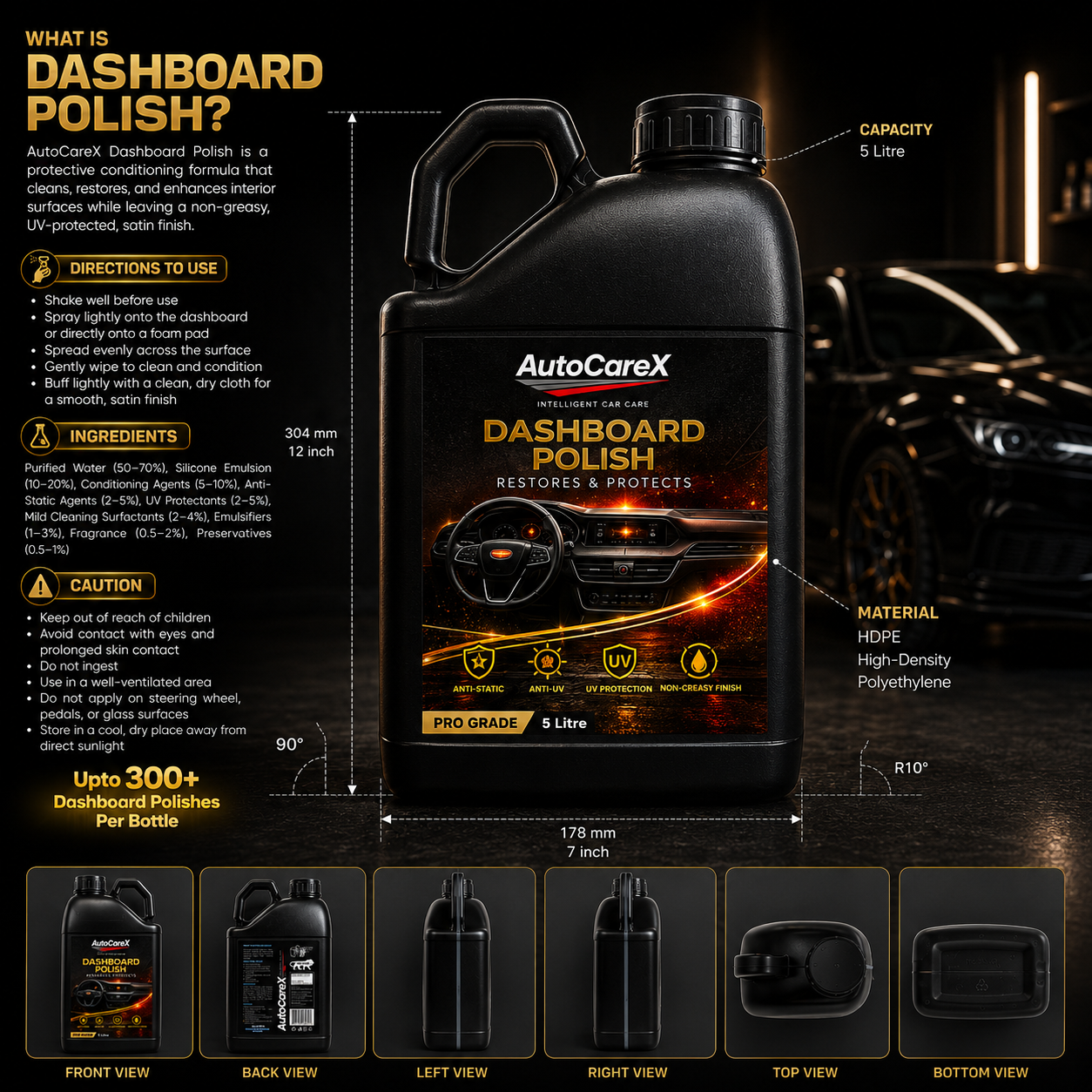 AutoCareX Dashboard Polish 5L Can