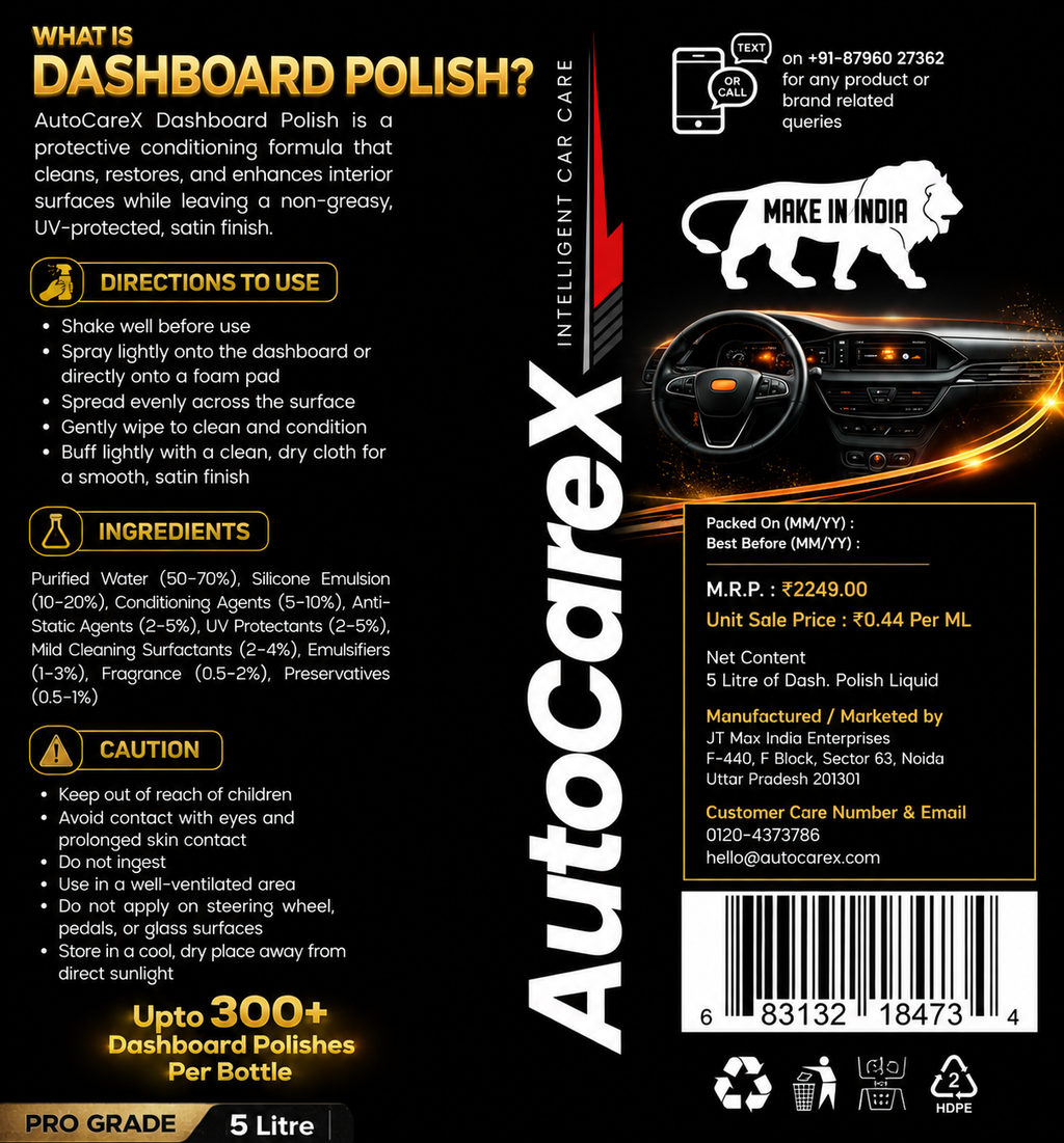 AutoCareX Dashboard Polish 5L Can