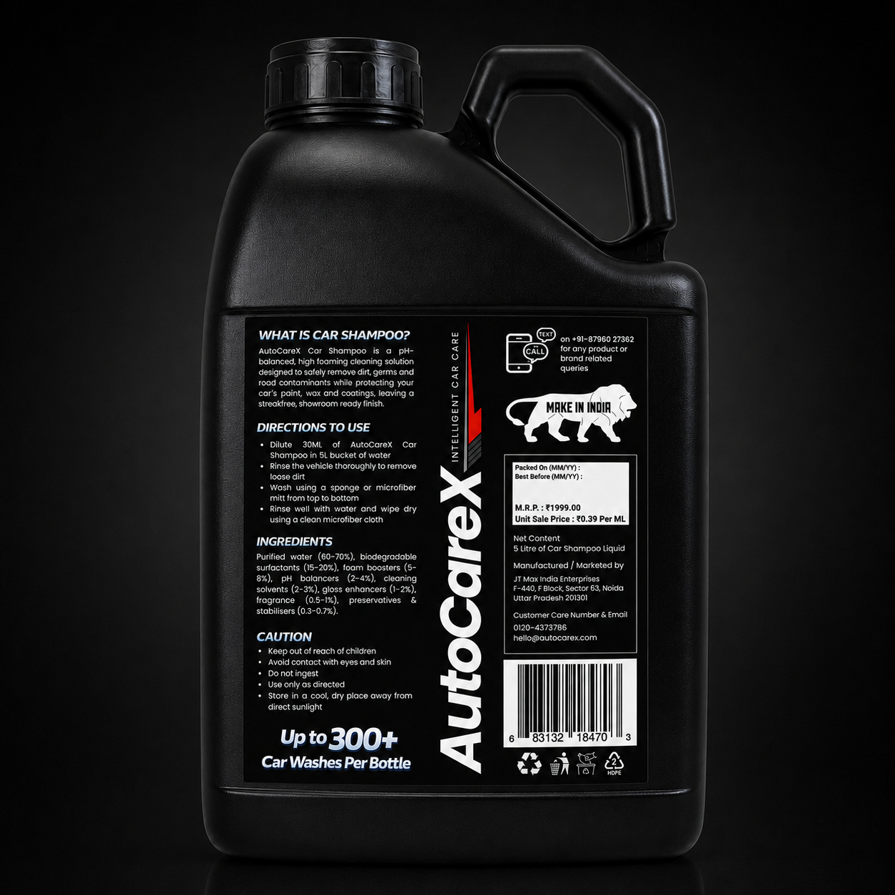 AutoCareX Car Shampoo 5L Can