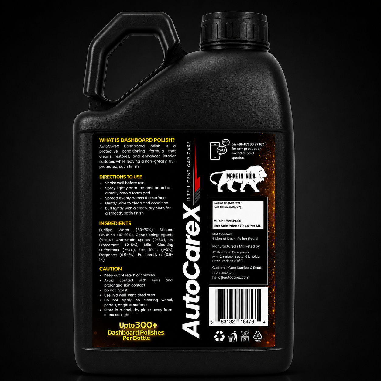 AutoCareX Dashboard Polish 5L Can