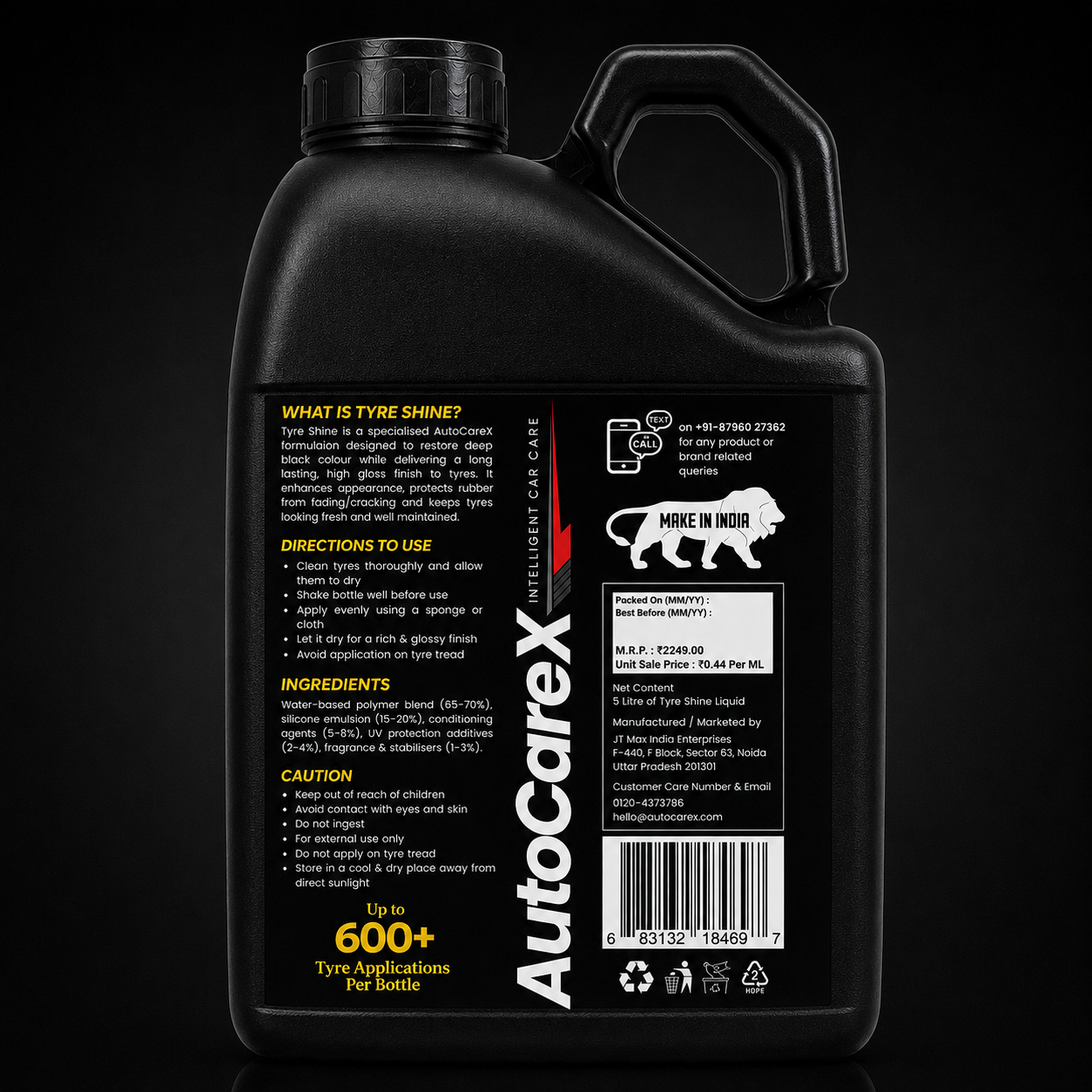 AutoCareX Tyre Shine 5L Can