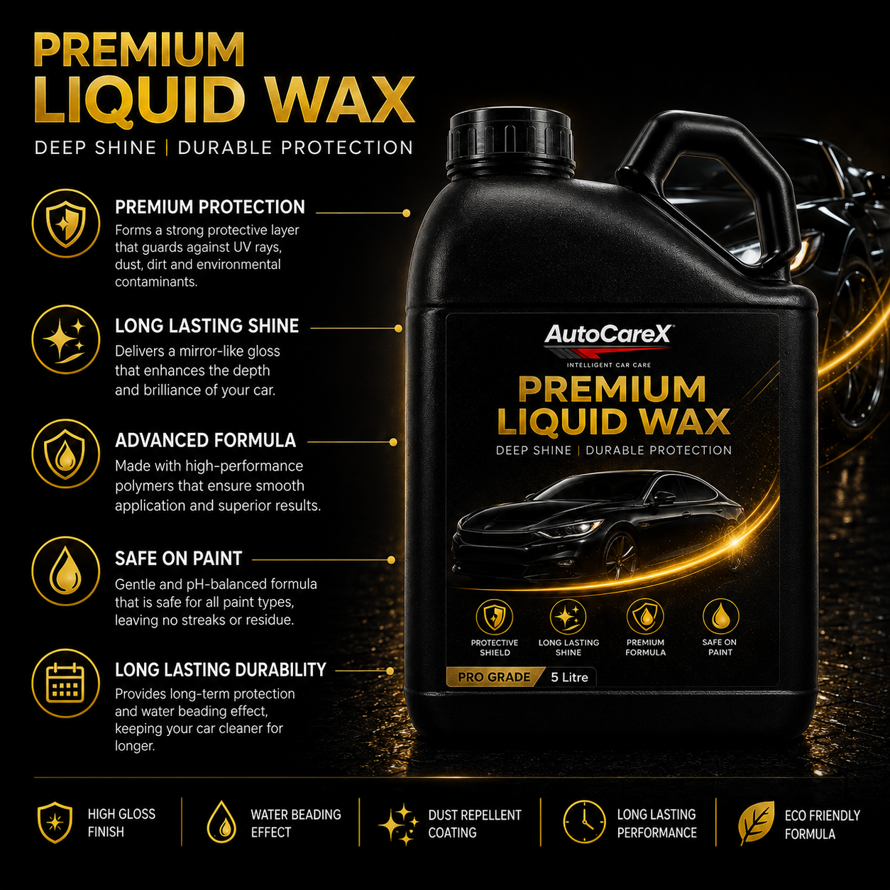 AutoCareX Premium Liquid Wax 5L Can