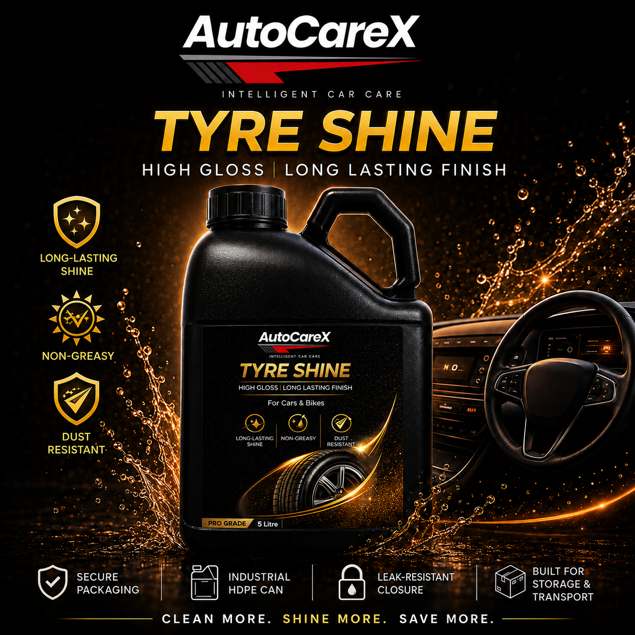 AutoCareX Tyre Shine 5L Can