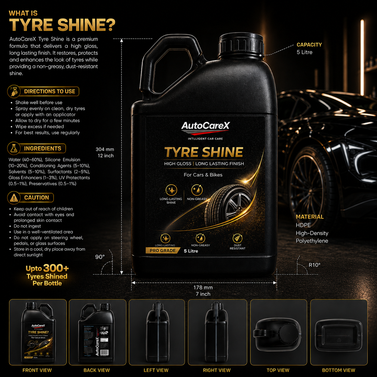 AutoCareX Tyre Shine 5L Can